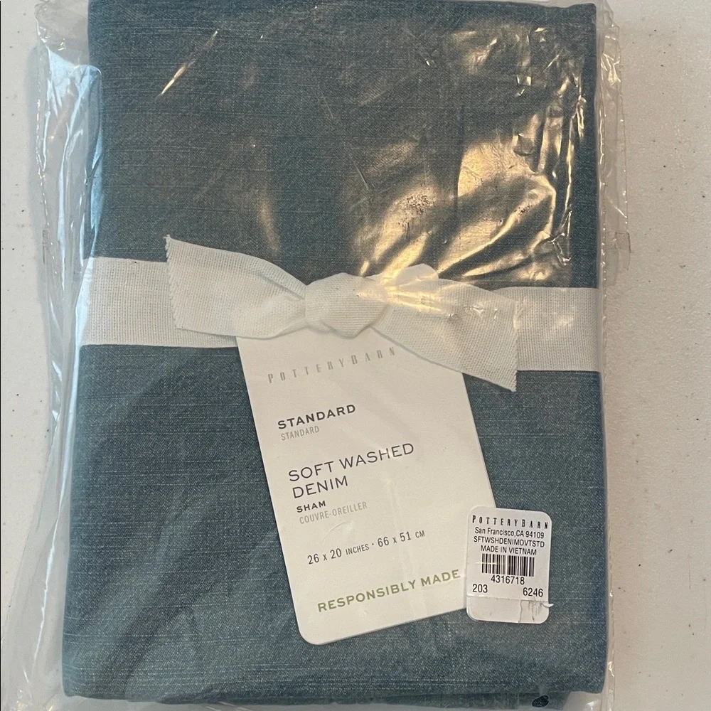 Pottery Barn Soft Washed Denim Standard Sham